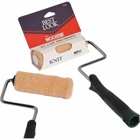 BEST LOOK By Wooster 4-1/2 In. x 3/8 In. Mini Knit Paint Roller Cover & Frame DR483-4 1/2